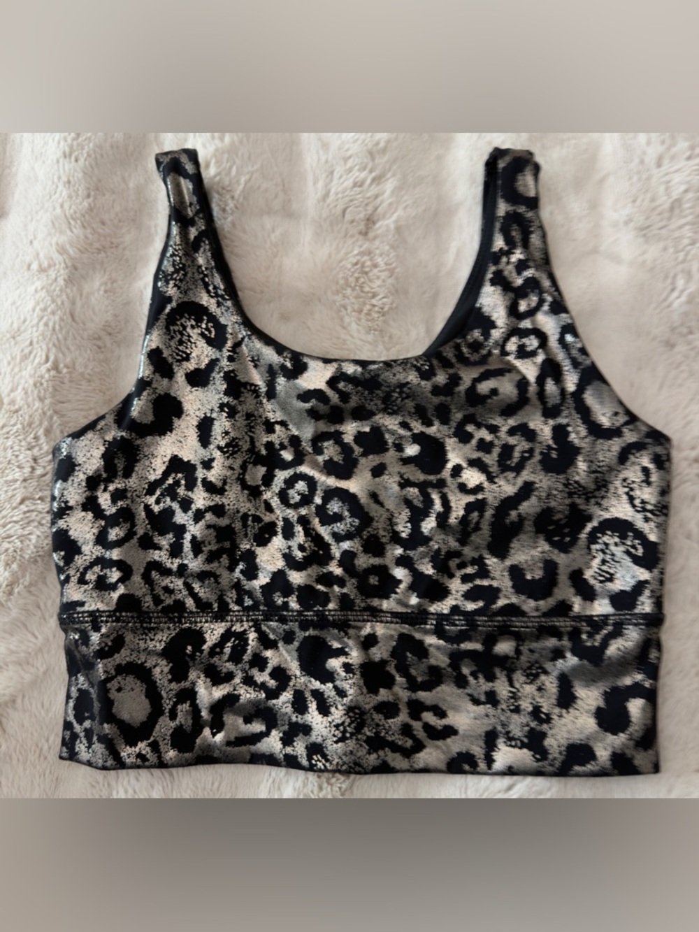 DYI Metallic Leopard Sports Bra - Black & Silver - Picture 2 of 8